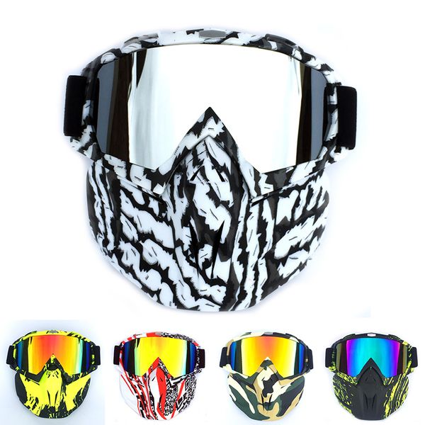

motorcycling goggles mask protection winter wind breaker ski goggle sports bicycle goggle with detachable mask