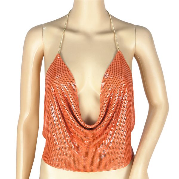 women sequined halter v-neck halter backless chain vest lady party club cropped bra tank strap vest debardeur femme, White
women sequined halter v-neck halter backless chain vest lady party club cropped bra tank strap vest debardeur femme, White