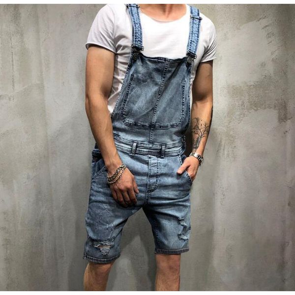 2019 new men strap jeans men's denim shorts fashion men's romper torn jeans suspender pants large size s-3xxl, Blue 
2019 new men strap jeans men's denim shorts fashion men's romper torn jeans suspender pants large size s-3xxl, Blue