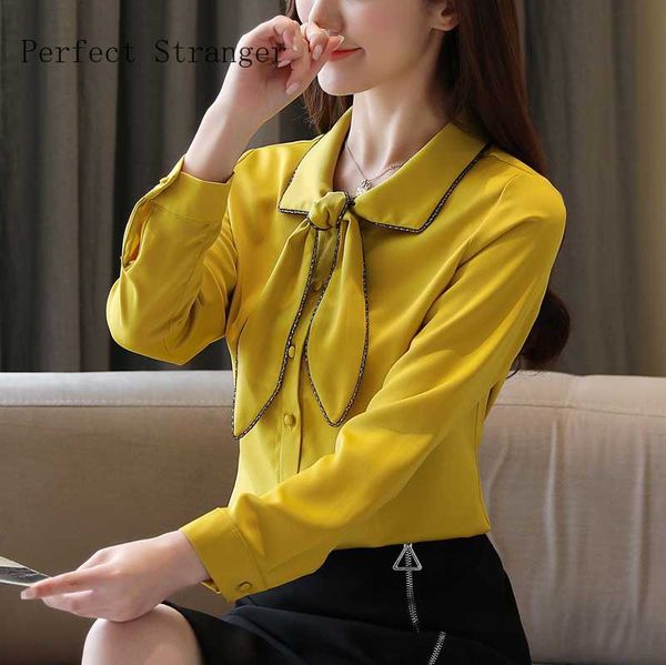 2020 spring new arrival peter pan collar bowknot long sleeve women chiffon blouse, White
2020 spring new arrival peter pan collar bowknot long sleeve women chiffon blouse, White