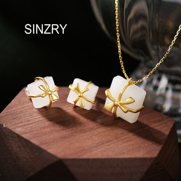 sinzry 18kgp 925 sterling silver bowknot nephrite jade pendant necklace earring jewelry set lady fine jewelry, Black
sinzry 18kgp 925 sterling silver bowknot nephrite jade pendant necklace earring jewelry set lady fine jewelry, Black
