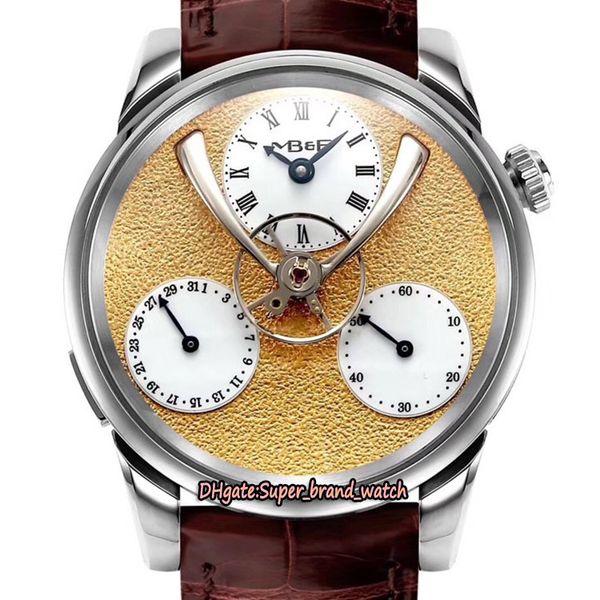 new mb&f legacy machine split escapement 72-hour power reserve gold dial tourbillon stephen mcdonnell mechanical mens watch designer watches, Slivery;brown
new mb&f legacy machine split escapement 72-hour power reserve gold dial tourbillon stephen mcdonnell mechanical mens watch designer watches, Slivery;brown