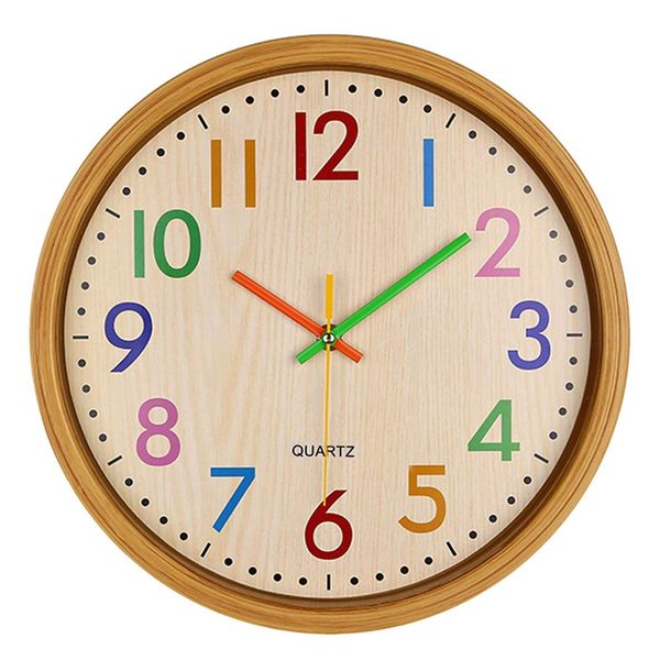 12 inch easy read silent wall clock colorful arabic numerals round clock for living room, battery not included
12 inch easy read silent wall clock colorful arabic numerals round clock for living room, battery not included