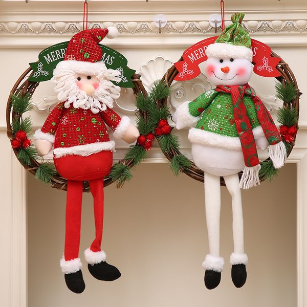 

christmas decoration santa ornament wreaths christmas tree hanging garlands ring xmas decorations for home door decor pendants