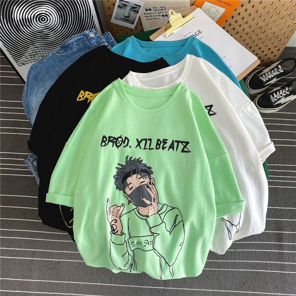 men's t-shirts 2021 korean version of the summer harajuku trend loose wild casual cotton large size cartoon anime couple t-shirt, White;black
men's t-shirts 2021 korean version of the summer harajuku trend loose wild casual cotton large size cartoon anime couple t-shirt, White;black