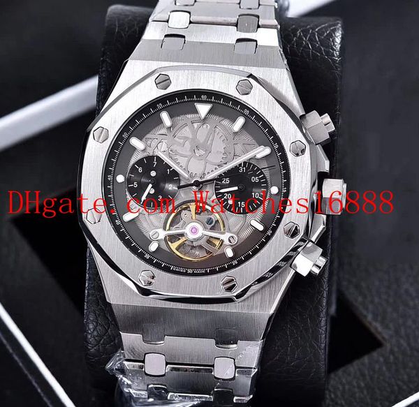 offshore 44mm stainless steel tourbillon automatic movement mens watch transparent back men's wrist watches, Slivery;brown
offshore 44mm stainless steel tourbillon automatic movement mens watch transparent back men's wrist watches, Slivery;brown