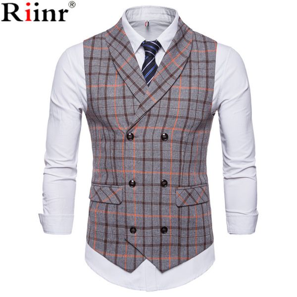 riinr men suit vest 2018 slim double breasted waistcoat gilet business social blazer wedding groom men, Black;white
riinr men suit vest 2018 slim double breasted waistcoat gilet business social blazer wedding groom men, Black;white