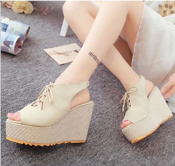 european station women's shoes explosion models summer roman wind slope with sandals female fish mouth open toe high heels women, Black
european station women's shoes explosion models summer roman wind slope with sandals female fish mouth open toe high heels women, Black