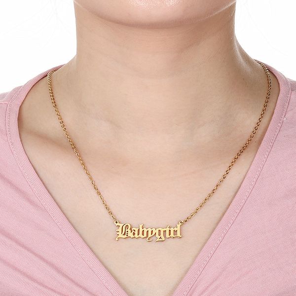 new fashion jewelry gold babygirl angel bitch letter necklace name pendants lovely gift for the mom short letter necklace, Golden;silver
new fashion jewelry gold babygirl angel bitch letter necklace name pendants lovely gift for the mom short letter necklace, Golden;silver