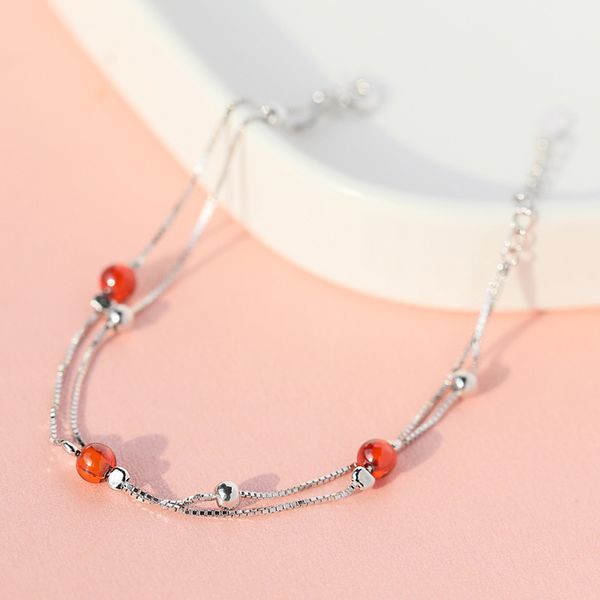 silver strawberry crystal bracelet 925 lucky beads temperament creative female sweet trendy resizable bracelets, Black
silver strawberry crystal bracelet 925 lucky beads temperament creative female sweet trendy resizable bracelets, Black