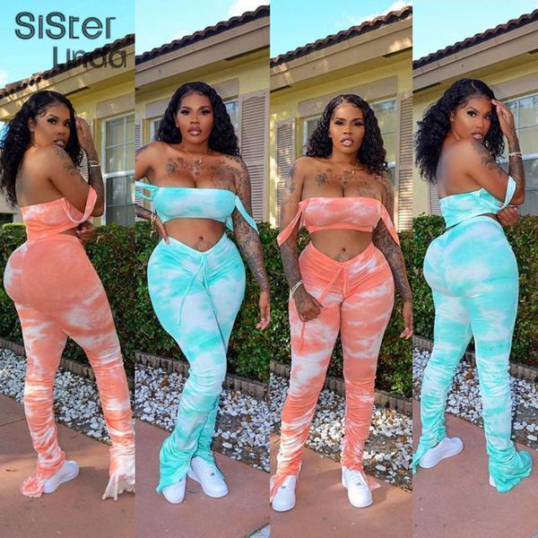 sisterlinda blue pink two piece set women suit club summer outfits tie dye crop stacked pants female tracksuit matching set, White
sisterlinda blue pink two piece set women suit club summer outfits tie dye crop stacked pants female tracksuit matching set, White