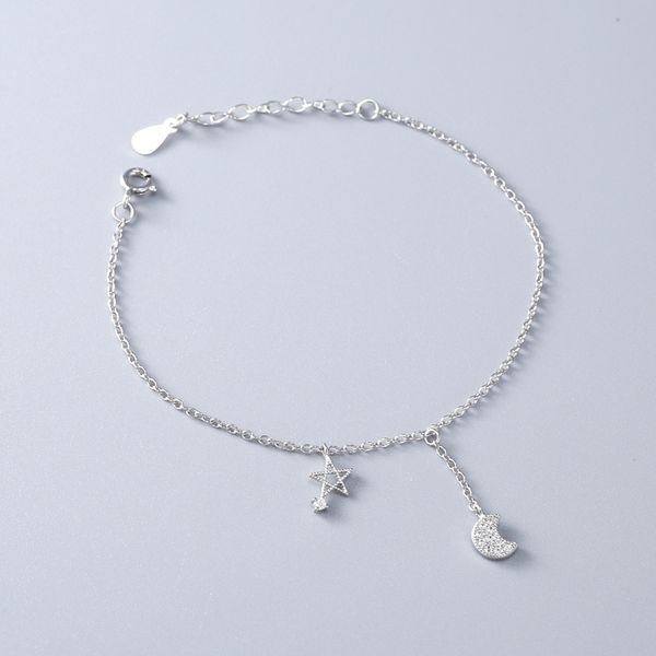 moon star bead cubic zirconia 925 sterling silver chain bracelets for women fashion korean party girls cz charm bracelet jewelry, Black
moon star bead cubic zirconia 925 sterling silver chain bracelets for women fashion korean party girls cz charm bracelet jewelry, Black