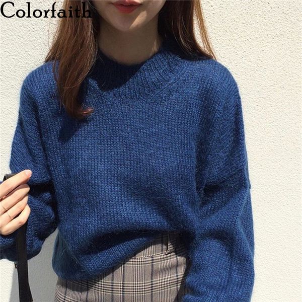 colorfaith women's autumn winter sweaters 2019 pullover knitting o-neck fashionable casual solid office lady loose sw7001, White;black
colorfaith women's autumn winter sweaters 2019 pullover knitting o-neck fashionable casual solid office lady loose sw7001, White;black