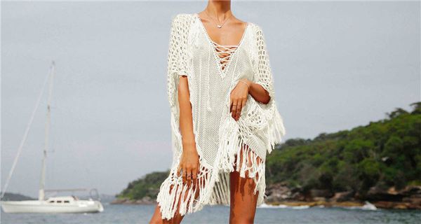 new knit tassel beach skirt chest strap bikini swimsuit blouse holiday loose sunscreen, Blue;gray
new knit tassel beach skirt chest strap bikini swimsuit blouse holiday loose sunscreen, Blue;gray