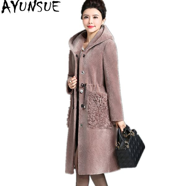ayunsue 2019 real wool jackets women sheep shearling fur coat natural lamb fur pockets winter thick warm coats plus size 8756, Black
ayunsue 2019 real wool jackets women sheep shearling fur coat natural lamb fur pockets winter thick warm coats plus size 8756, Black