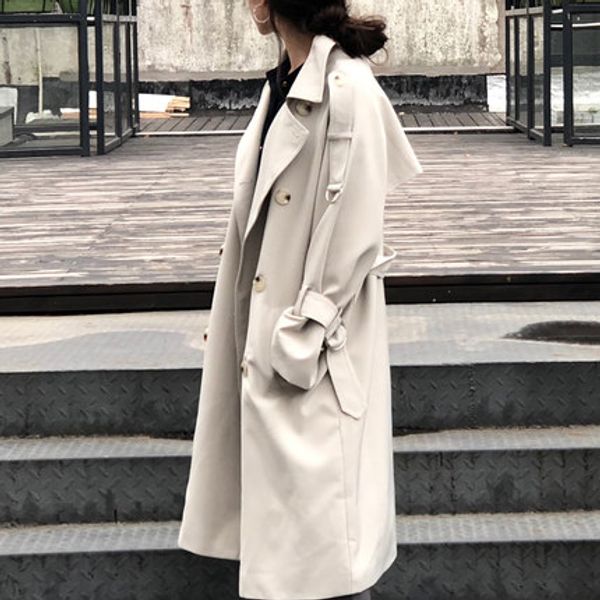 loose bf waist leisure chic long women's windbreaker beige double-breasted women's autumn coat trendy comfortable trench coat, Tan;black
loose bf waist leisure chic long women's windbreaker beige double-breasted women's autumn coat trendy comfortable trench coat, Tan;black