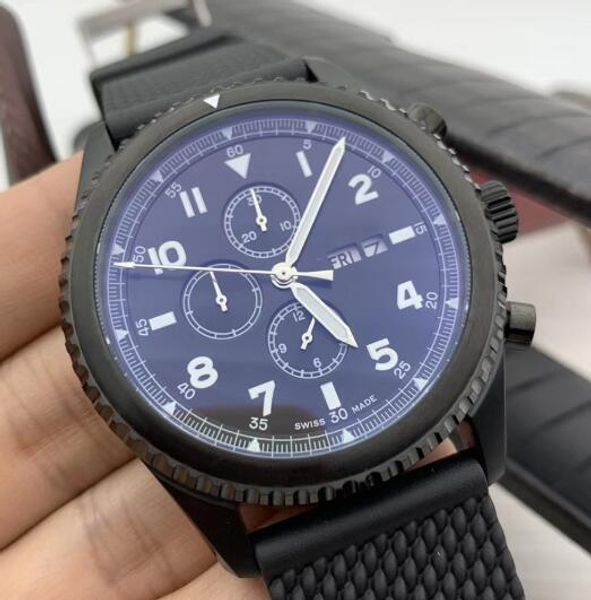 quartz chronograph working subdials sport mens watches arabic numerals day date black dial watch aviator 8 curtiss warhawk wristwatches, Slivery;brown
quartz chronograph working subdials sport mens watches arabic numerals day date black dial watch aviator 8 curtiss warhawk wristwatches, Slivery;brown