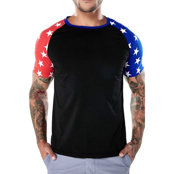 men's t-shirt casual american flag printed slim short sleeve blouse t shirt male drop c0409, White;black
men's t-shirt casual american flag printed slim short sleeve blouse t shirt male drop c0409, White;black