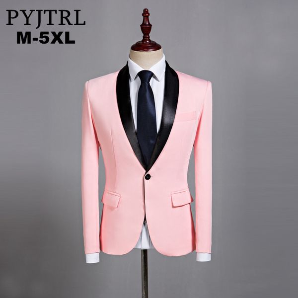 pyjtrl mens classic black shawl lapel pink casual blazer dj party stage singer wedding grooms slim fit suit jacket costume homme, White;black
pyjtrl mens classic black shawl lapel pink casual blazer dj party stage singer wedding grooms slim fit suit jacket costume homme, White;black