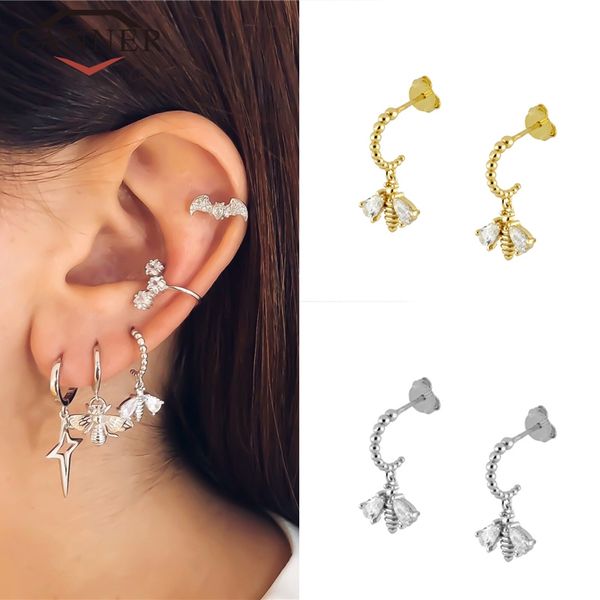 european and american 925 sterling silver ins wind insect bee personality zircon stud earrings for women cute animal earrings, Golden;silver
european and american 925 sterling silver ins wind insect bee personality zircon stud earrings for women cute animal earrings, Golden;silver