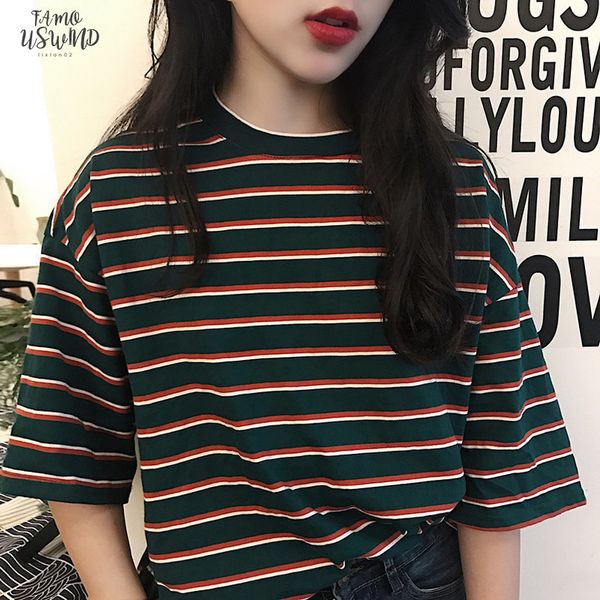 summer fashion t shirt women korean loose ulzzang harajuku loose striped short sleeve t shirts woman casual tshirt top, White
summer fashion t shirt women korean loose ulzzang harajuku loose striped short sleeve t shirts woman casual tshirt top, White
