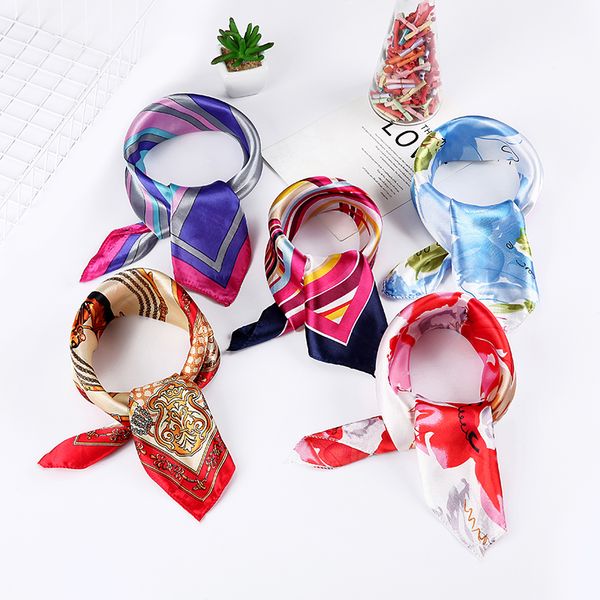 silk scarf women small soft squares decorative head scarf multicolor stripe print kerchief neck wrap 50*50cm, Blue;gray
silk scarf women small soft squares decorative head scarf multicolor stripe print kerchief neck wrap 50*50cm, Blue;gray