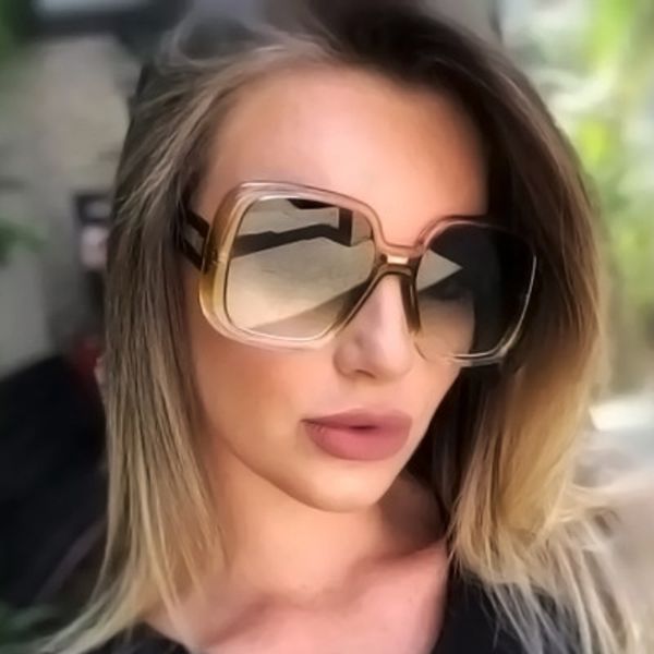 women vintage gradient sunglasses square oversized large frame fashion eyeglasses classic lady shade oculos uv400, White;black
women vintage gradient sunglasses square oversized large frame fashion eyeglasses classic lady shade oculos uv400, White;black