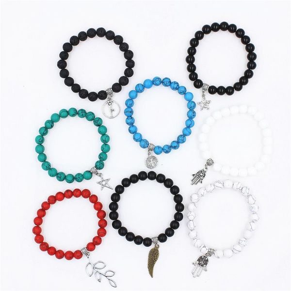 charm bracelets 8pcs bracelet+18 pendant natural stone bracelet yoga chakra mala women men beaded diy drop, Golden;silver 
charm bracelets 8pcs bracelet+18 pendant natural stone bracelet yoga chakra mala women men beaded diy drop, Golden;silver