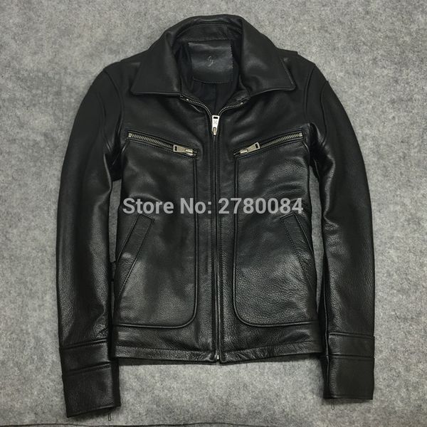 gu.seemio genuine leather jacket for men cowhide real leather coat boy fashion motorcycle suit short punk outwear male, Black
gu.seemio genuine leather jacket for men cowhide real leather coat boy fashion motorcycle suit short punk outwear male, Black