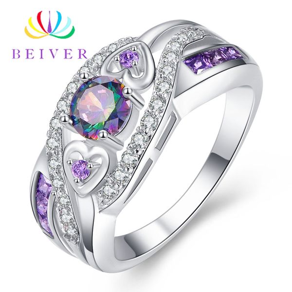 beiver wedding fashion round cut mystic rainbow zircon white gold color rings for women size 6 7 8 9, Silver
beiver wedding fashion round cut mystic rainbow zircon white gold color rings for women size 6 7 8 9, Silver
