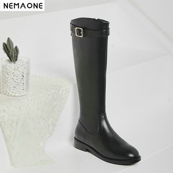 nemaome women knee high boots buckles zipper long warm motorcycle boots low heels autumn winter shoes woman, Black
nemaome women knee high boots buckles zipper long warm motorcycle boots low heels autumn winter shoes woman, Black