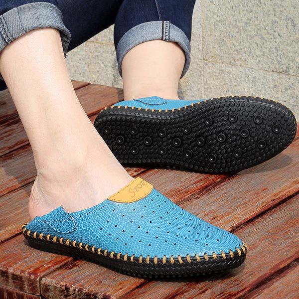 genuine leather shoes men sandals 2019 summer fashion sandals roman men shoes slip on loafers lazy style breathable large size, Black
genuine leather shoes men sandals 2019 summer fashion sandals roman men shoes slip on loafers lazy style breathable large size, Black