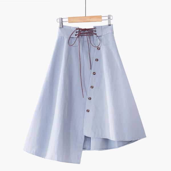 skirts 2021 korean irregular women vintage retro high waist lace up single button midi skirt female solid a-line faldas mujer, Black
skirts 2021 korean irregular women vintage retro high waist lace up single button midi skirt female solid a-line faldas mujer, Black