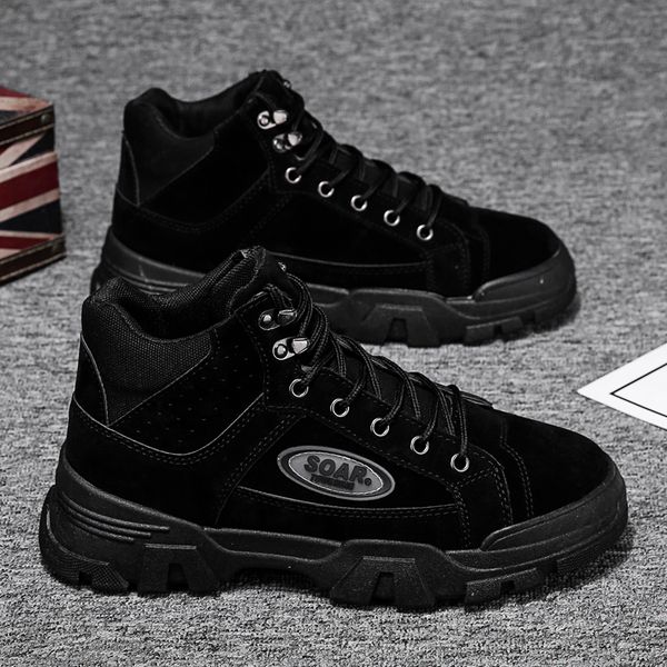 men's boots high to help 2019 new british retro korean version of the trend of winter outdoor shoes men's casual, Black
men's boots high to help 2019 new british retro korean version of the trend of winter outdoor shoes men's casual, Black