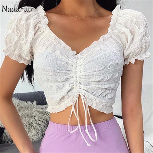 women's blouses & shirts nadafair puff sleeve blouse women 2021 summer casual ruffles elegant lace up white crop shirt
women's blouses & shirts nadafair puff sleeve blouse women 2021 summer casual ruffles elegant lace up white crop shirt