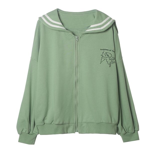 2019 autumn women's cotton loose coat fashion new angel embroidery long-sleeved women's warm jacket navy collar jacket, Black;brown
2019 autumn women's cotton loose coat fashion new angel embroidery long-sleeved women's warm jacket navy collar jacket, Black;brown
