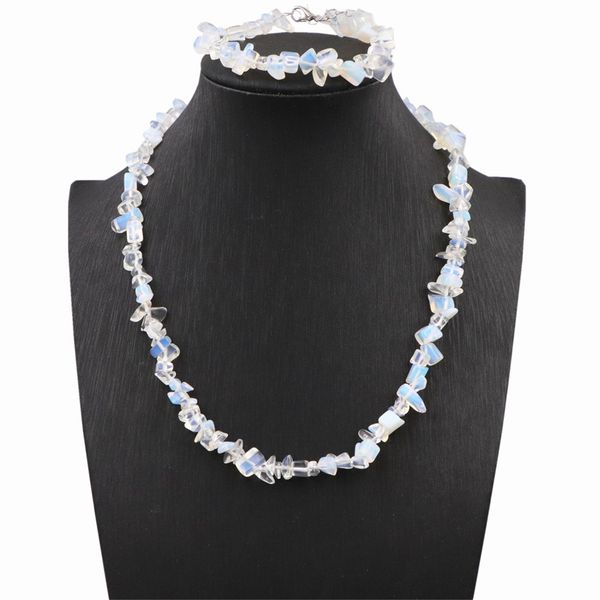 transparent opal crystal necklace bracelet set for women orm opalite beads strand choker jewelry set chain bangle gift a941, Silver
transparent opal crystal necklace bracelet set for women orm opalite beads strand choker jewelry set chain bangle gift a941, Silver