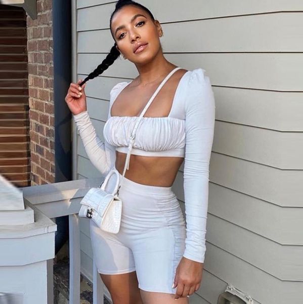 summer 2020 women set slash neck short long sleeve shirt and biker shorts casual two piece sets white outfit khaki suit, Gray
summer 2020 women set slash neck short long sleeve shirt and biker shorts casual two piece sets white outfit khaki suit, Gray