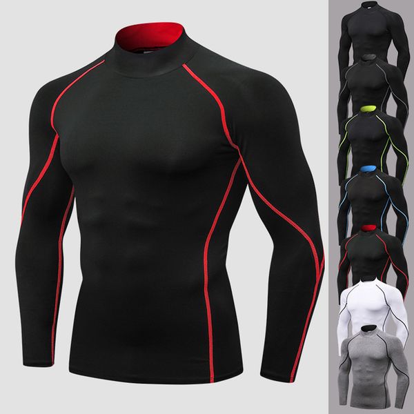 new men's long sleeve tight fitness t shirt male high collar fitness sports running quick dry sport clothing, Black;blue
new men's long sleeve tight fitness t shirt male high collar fitness sports running quick dry sport clothing, Black;blue