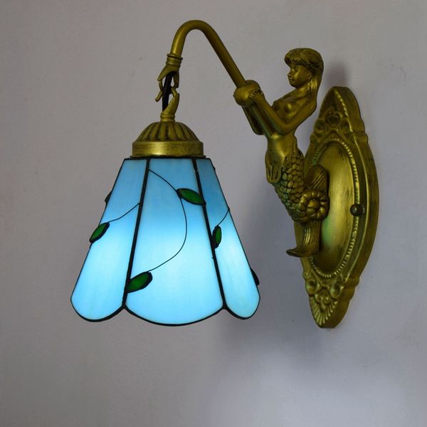 fashion tiffany mediterranean blue leaf lampshade wall lamp with mermaid body mirror light rustic stained glass bed wall light
fashion tiffany mediterranean blue leaf lampshade wall lamp with mermaid body mirror light rustic stained glass bed wall light