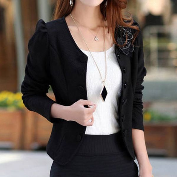 women spring autumn fashion blazer feminino plus size long sleeved bleiser mujer casual lovely women suits flower outwear, White;black
women spring autumn fashion blazer feminino plus size long sleeved bleiser mujer casual lovely women suits flower outwear, White;black