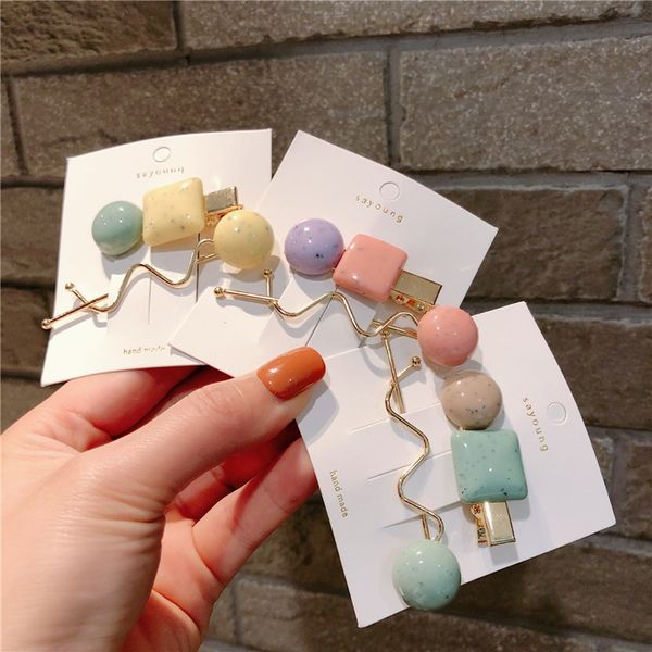 2 pcs candy color square round acrylic beads wave hair clips for women 2019 summer new fashion hair accessories hairpins gifts, Golden;white
2 pcs candy color square round acrylic beads wave hair clips for women 2019 summer new fashion hair accessories hairpins gifts, Golden;white