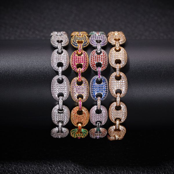 13mm hip hop shining colorful zircon tennis bracelet 18k gold plated men women bling coffee beans chain bangle, Golden;silver
13mm hip hop shining colorful zircon tennis bracelet 18k gold plated men women bling coffee beans chain bangle, Golden;silver