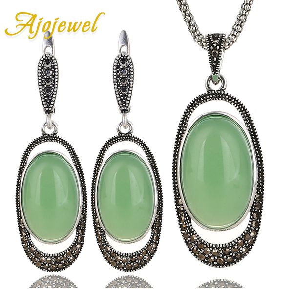 ajojewel delicate green opal stone retro jewelry sets vintage earrings necklace women costume jewelry accessories, Silver
ajojewel delicate green opal stone retro jewelry sets vintage earrings necklace women costume jewelry accessories, Silver