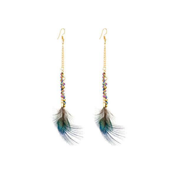 customizable ethnic boho long peacock feather earring fashion jewelry resin beads trendy statement metal chain earrings for drop shipping, Silver
customizable ethnic boho long peacock feather earring fashion jewelry resin beads trendy statement metal chain earrings for drop shipping, Silver
