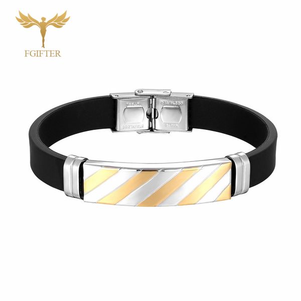 2019 man bracelets stainless steel jewelry black silicone belt steel cuff bracelet men jewelry accessories, White
2019 man bracelets stainless steel jewelry black silicone belt steel cuff bracelet men jewelry accessories, White