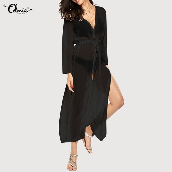 2019 celmia vintage long kimono long sleeve cardigan celmia see through maxi shawl chiffon summer beach bikini cover up, White
2019 celmia vintage long kimono long sleeve cardigan celmia see through maxi shawl chiffon summer beach bikini cover up, White