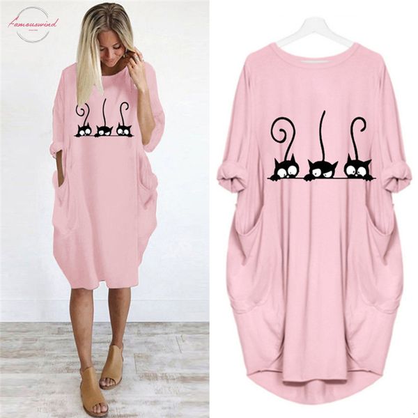 2020 dress cute cat printing pocket loose dress vintage fall maxi floral clothes woman casual dresses party women dresses plus size new, Black;gray
2020 dress cute cat printing pocket loose dress vintage fall maxi floral clothes woman casual dresses party women dresses plus size new, Black;gray
