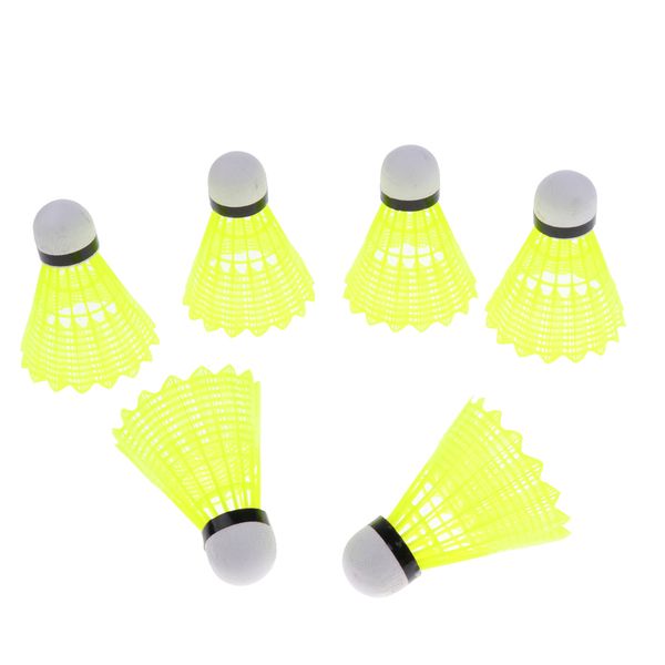 pack of 6 nylon badminton shuttlecocks balls for club practice entertainment - yellow
pack of 6 nylon badminton shuttlecocks balls for club practice entertainment - yellow