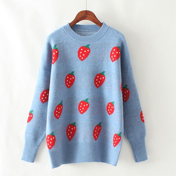 vogue women's long sleeve strawberry print autumn winter wild loose knit coat cute girl polyester blue yellow black, White;black
vogue women's long sleeve strawberry print autumn winter wild loose knit coat cute girl polyester blue yellow black, White;black